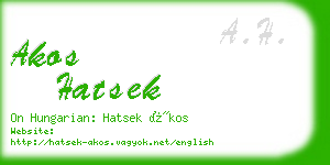 akos hatsek business card